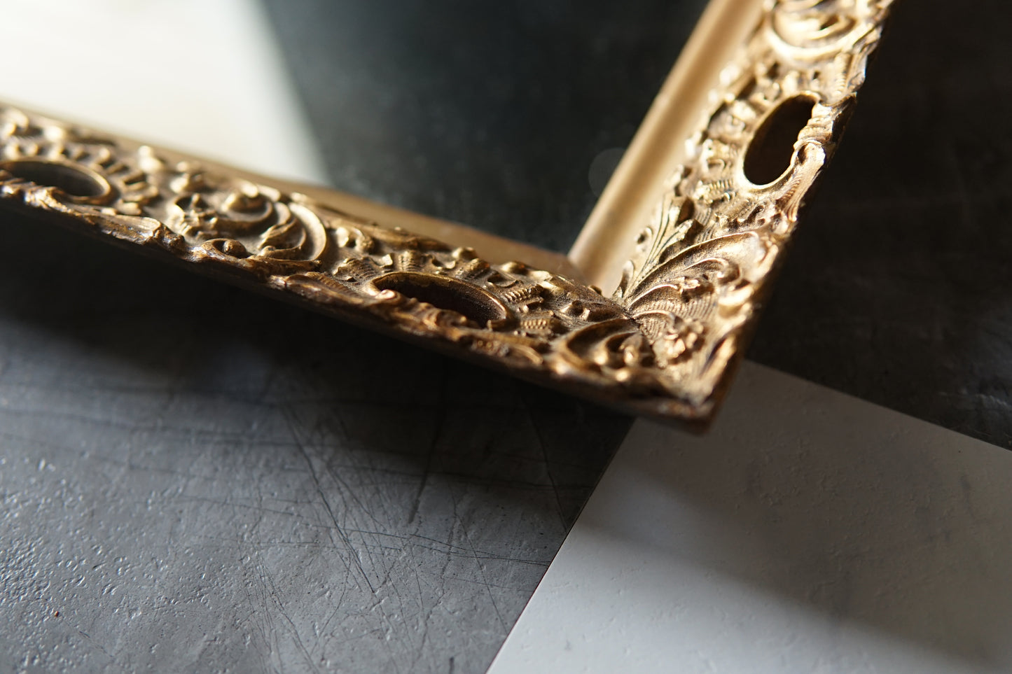 Large Wood Carved Gold Gilded Mirror (1949)