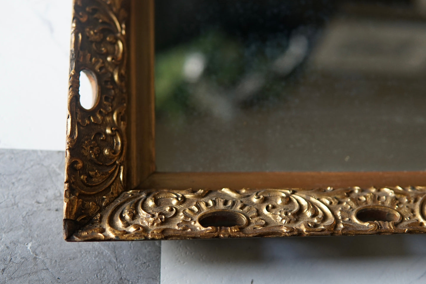 Large Wood Carved Gold Gilded Mirror (1949)